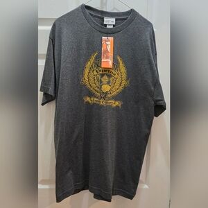 Urban Pipeline Charcoal Tee with Gold Graphic L